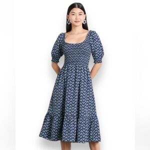 NWT Hill House Louisa Dress in Navy Floral Crepe